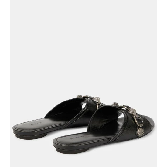 Balenciaga Cagole Leather Slides 2 Balenciaga Cagole Leather Slides - Image 2