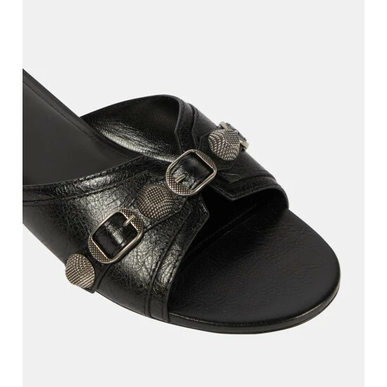 Balenciaga Cagole Leather Slides 5 Balenciaga Cagole Leather Slides - Image 5