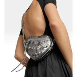 Balenciaga Le Cagole Heart Mini Leather Crossbody Bag