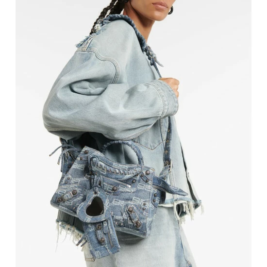Balenciaga Neo Cagole XS Denim Shoulder Bag 1 Balenciaga Neo Cagole XS Denim Shoulder Bag