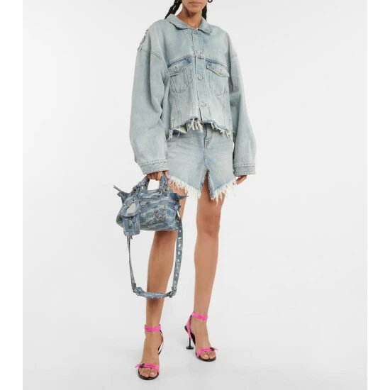 Balenciaga Neo Cagole XS Denim Shoulder Bag 4 Balenciaga Neo Cagole XS Denim Shoulder Bag - Image 4