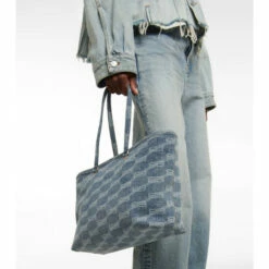 Balenciaga Signature Medium East-West Denim Tote Bag