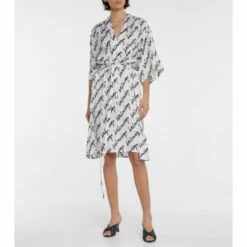 Balenciaga New Scribble Jacquard Silk Midi Dress -Balenciaga Sportswear unnamed file 1638