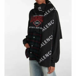 Balenciaga Logo Intarsia Wool Scarf