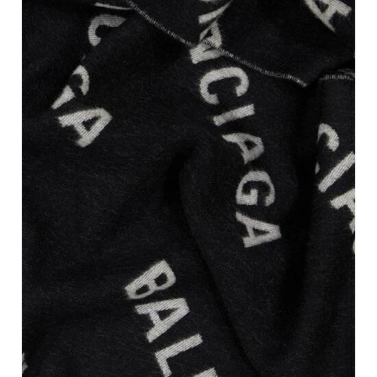 Balenciaga Logo Intarsia Wool Scarf 3 Balenciaga Logo Intarsia Wool Scarf - Image 3