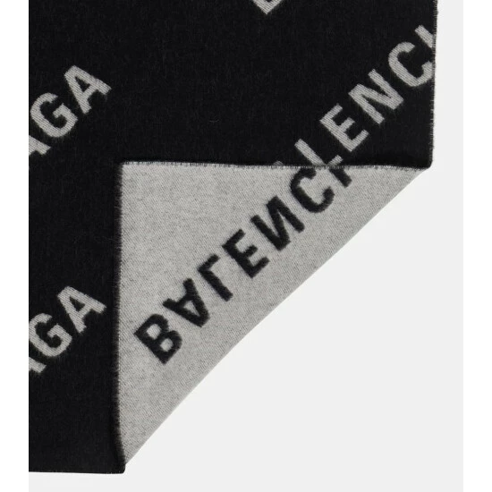 Balenciaga Logo Intarsia Wool Scarf 4 Balenciaga Logo Intarsia Wool Scarf - Image 4