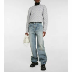 Balenciaga Mini Allover Logo Cotton-blend Sweater