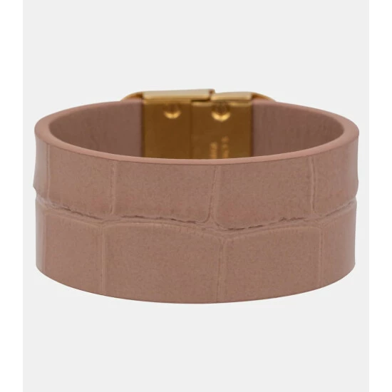 Balenciaga BB Croc-effect Leather Bracelet 1 Balenciaga BB Croc-effect Leather Bracelet