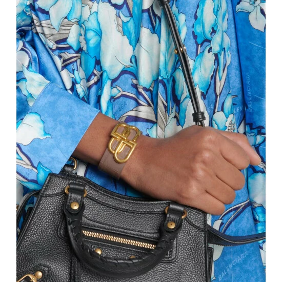 Balenciaga BB Croc-effect Leather Bracelet 2 Balenciaga BB Croc-effect Leather Bracelet - Image 2