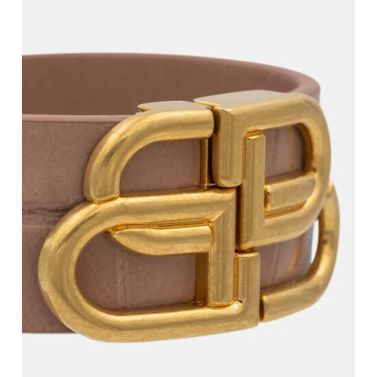 Balenciaga BB Croc-effect Leather Bracelet 3 Balenciaga BB Croc-effect Leather Bracelet - Image 3