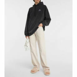 Balenciaga Furry Faux Shearling Slides