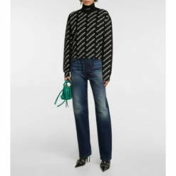 Balenciaga Logo Jacquard Cotton-blend Sweater