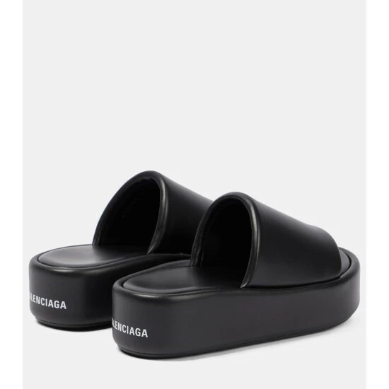 Balenciaga Rise Leather Platform Slides 2 Balenciaga Rise Leather Platform Slides - Image 2
