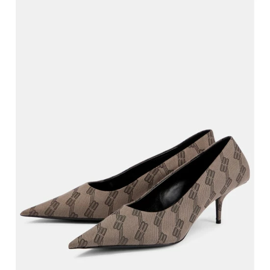 Balenciaga Square Knife BB Monogram Pumps 4 Balenciaga Square Knife BB Monogram Pumps - Image 4