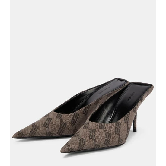 Balenciaga BB Logo Jacquard Mules 4 Balenciaga BB Logo Jacquard Mules - Image 4