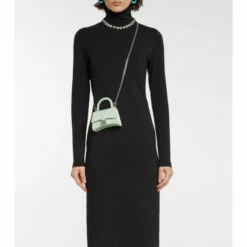 Balenciaga Hourglass Mini Leather Crossbody Bag