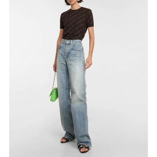 Balenciaga Logo Cotton Jersey T-shirt 1 Balenciaga Logo Cotton Jersey T-shirt