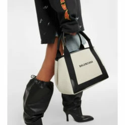 Balenciaga Navy Small Canvas Tote