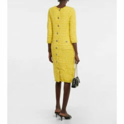 Balenciaga Tweed Midi Dress