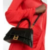 Balenciaga Hourglass Small Croc-effect Leather Crossbody Bag