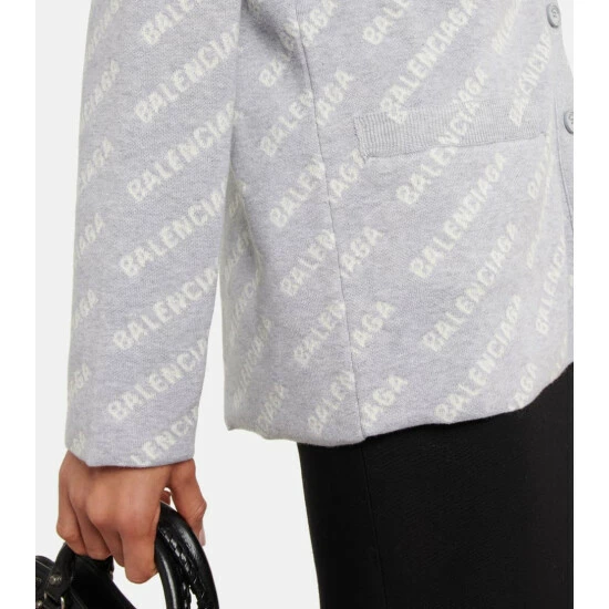 Balenciaga Mini Allover Logo Knit Cardigan 4 Balenciaga Mini Allover Logo Knit Cardigan - Image 4