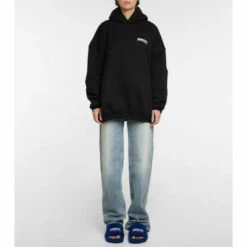 Balenciaga Logo Oversized Cotton Hoodie
