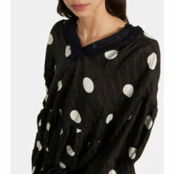 Balenciaga Polka-dot Jacquard Draped Midi Dress 7 Balenciaga Polka-dot Jacquard Draped Midi Dress -Balenciaga Sportswear unnamed file 2547