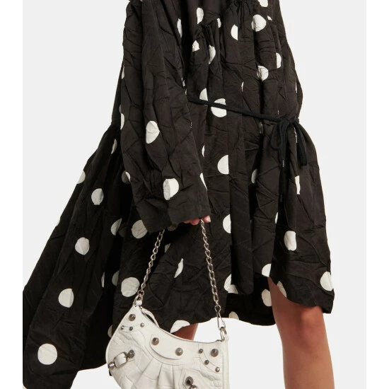 Balenciaga Polka-dot Jacquard Draped Midi Dress 5 Balenciaga Polka-dot Jacquard Draped Midi Dress - Image 5