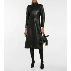 Balenciaga Leather Midi Dress