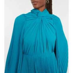 Balenciaga Tie-neck Pleated Crêpe Midi Dress -Balenciaga Sportswear unnamed file 2656