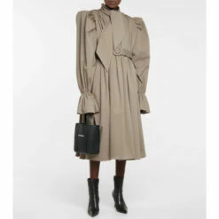 Balenciaga Cotton Gabardine Trench Coat Dress