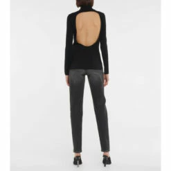 Balenciaga Logo Embroidered Mockneck Top