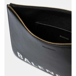Balenciaga Logo Leather Pouch