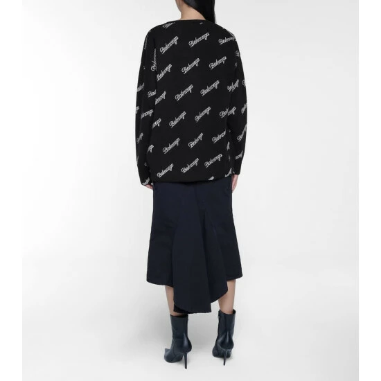 Balenciaga Logo Stretch-wool Intarsia Sweater 2 Balenciaga Logo Stretch-wool Intarsia Sweater - Image 2