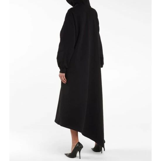 Balenciaga Asymmetric Cotton Hoodie Dress 2 Balenciaga Asymmetric Cotton Hoodie Dress - Image 2