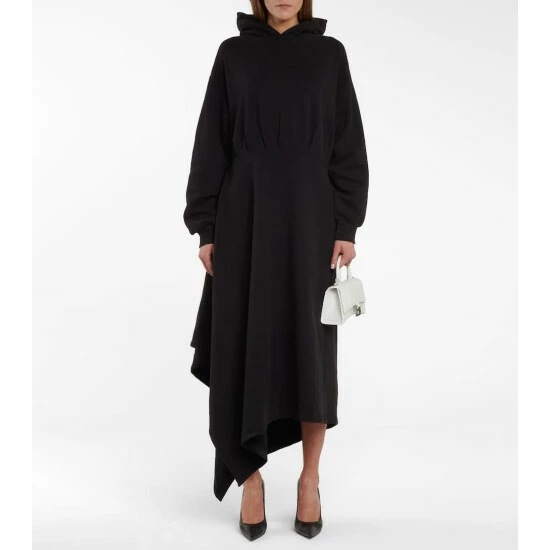 Balenciaga Asymmetric Cotton Hoodie Dress 5 Balenciaga Asymmetric Cotton Hoodie Dress - Image 5