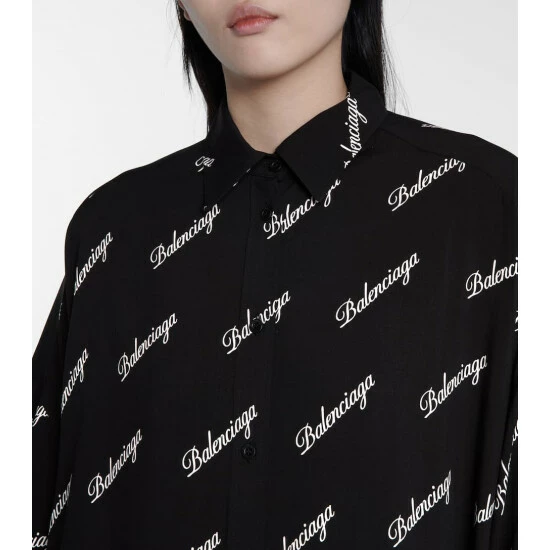 Balenciaga Logo Silk Shirt 3 Balenciaga Logo Silk Shirt - Image 3