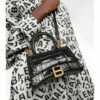 Balenciaga Hourglass XS Croc-effect Leather Crossbody Bag