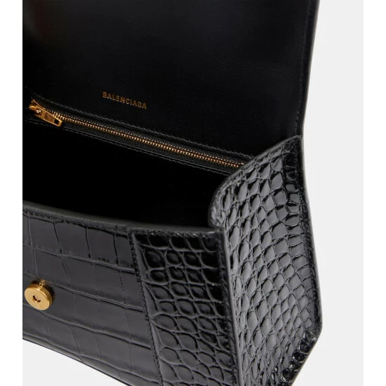 Balenciaga Hourglass XS Croc-effect Leather Crossbody Bag 2 Balenciaga Hourglass XS Croc-effect Leather Crossbody Bag - Image 2