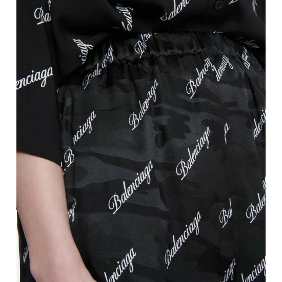 Balenciaga Logo High-rise Wide-leg Silk Pants 4 Balenciaga Logo High-rise Wide-leg Silk Pants - Image 4