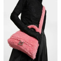 Balenciaga Hourglass Small Shearling Tote Bag