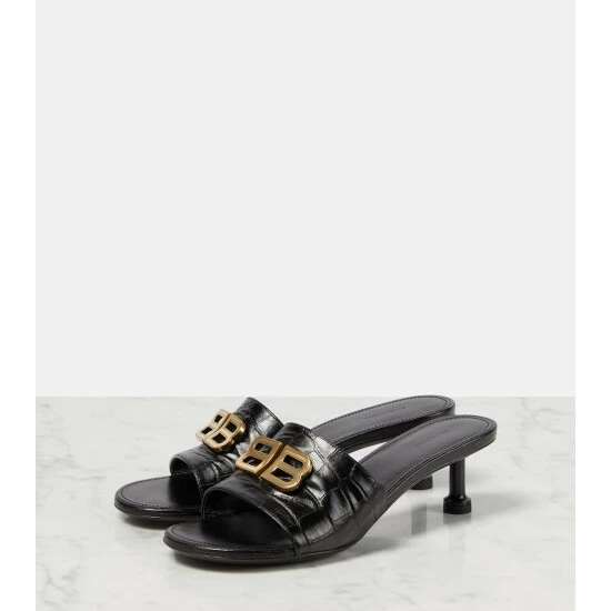 Balenciaga Groupie BB Croc-effect Leather Sandals 4 Balenciaga Groupie BB Croc-effect Leather Sandals - Image 4