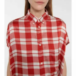 Balenciaga Checked Silk Shirt Midi Dress -Balenciaga Sportswear unnamed file 3180