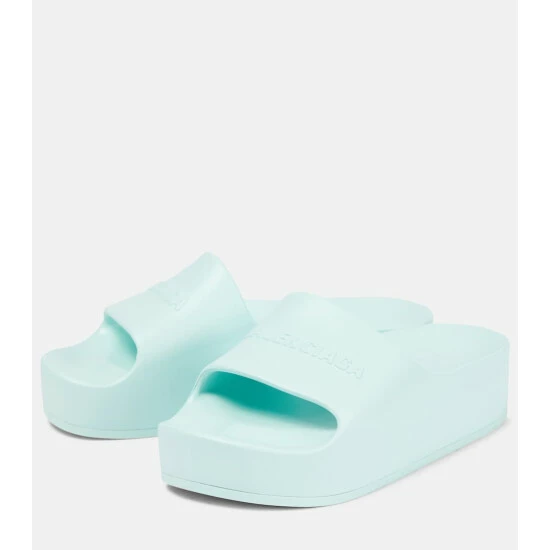 Balenciaga Logo Rubber Platform Slides 4 Balenciaga Logo Rubber Platform Slides - Image 4