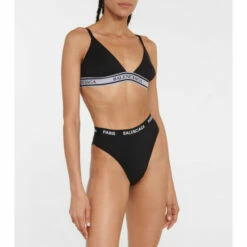 Balenciaga Logo Cotton-blend Bralette