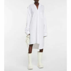 Balenciaga Asymmetric Cotton Shirt Dress
