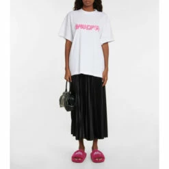 Balenciaga Cities Paris Faux Shearling Slides