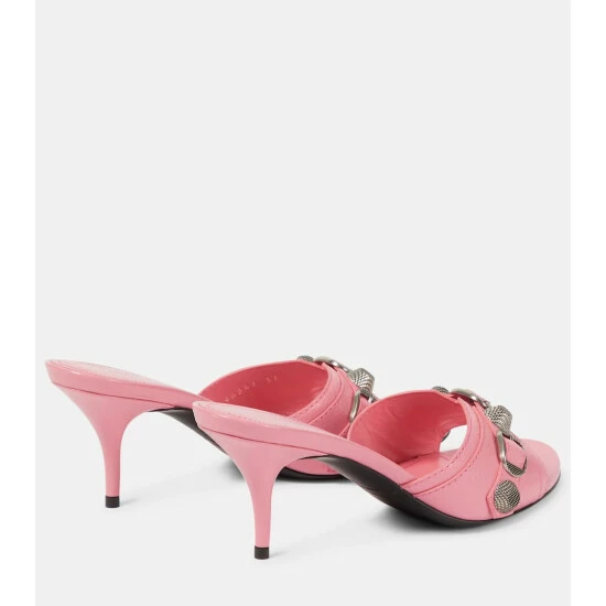 Balenciaga Cagole Leather Mules 2 Balenciaga Cagole Leather Mules - Image 2