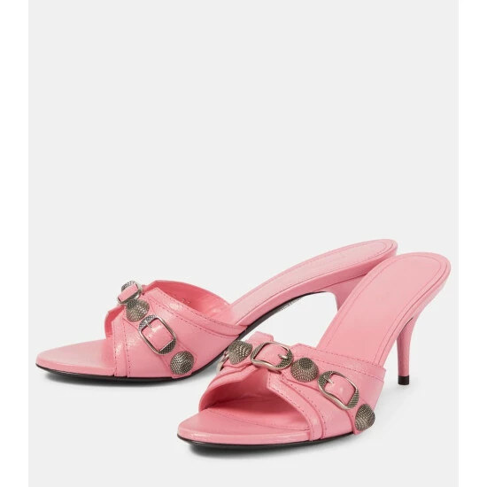 Balenciaga Cagole Leather Mules 4 Balenciaga Cagole Leather Mules - Image 4