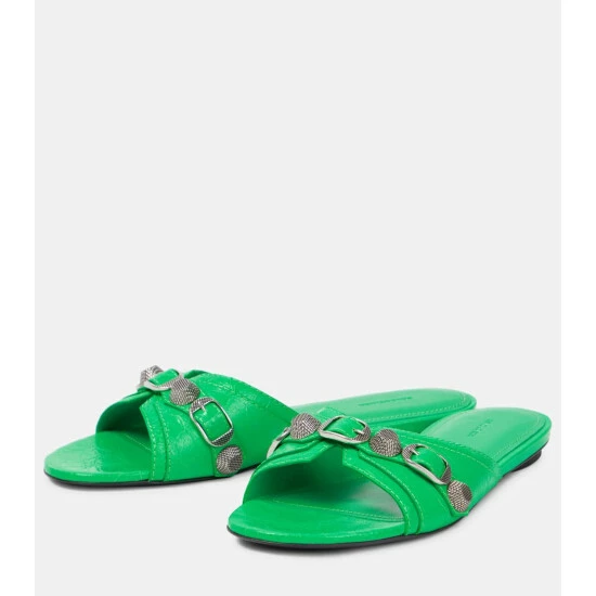 Balenciaga Cagole Leather Slides 4 Balenciaga Cagole Leather Slides - Image 4